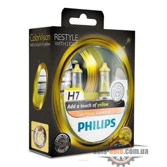 H7 PHILIPS COLORVISION YELLOW 12V 55W 12972CVPYS2 _желт._