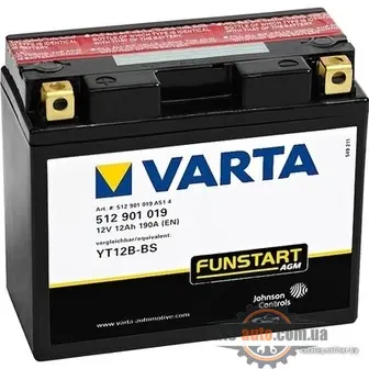 Varta 6CT-12 FUNSTART AGM (YT12B-4, YT12B-BS)